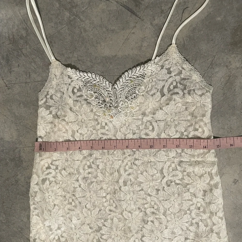 90s Cinema Etoile Sequin Lace Sheer Mini‎ Dress Small Bridal Sabrina Carpenter - Picture 6 of 7
